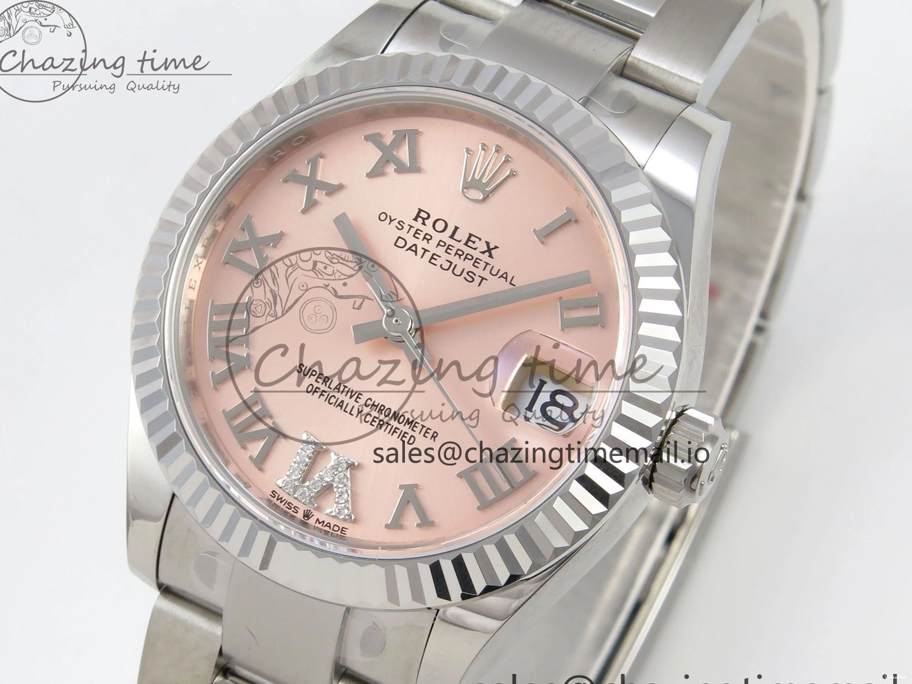 904L on 278274 31 Edition 1:1 Steel Diamonds Roman HZ Dial DateJust Best Bracelet Cal.2236 Oyster THBF SS RG 0509